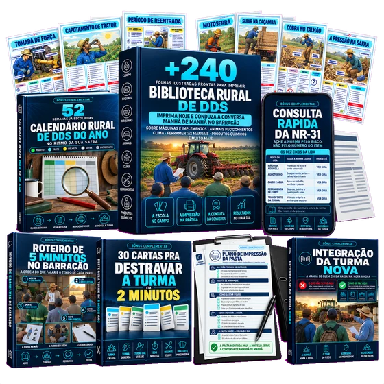 Biblioteca Rural de DDS, a caixa com o leque de folhas e o sumário